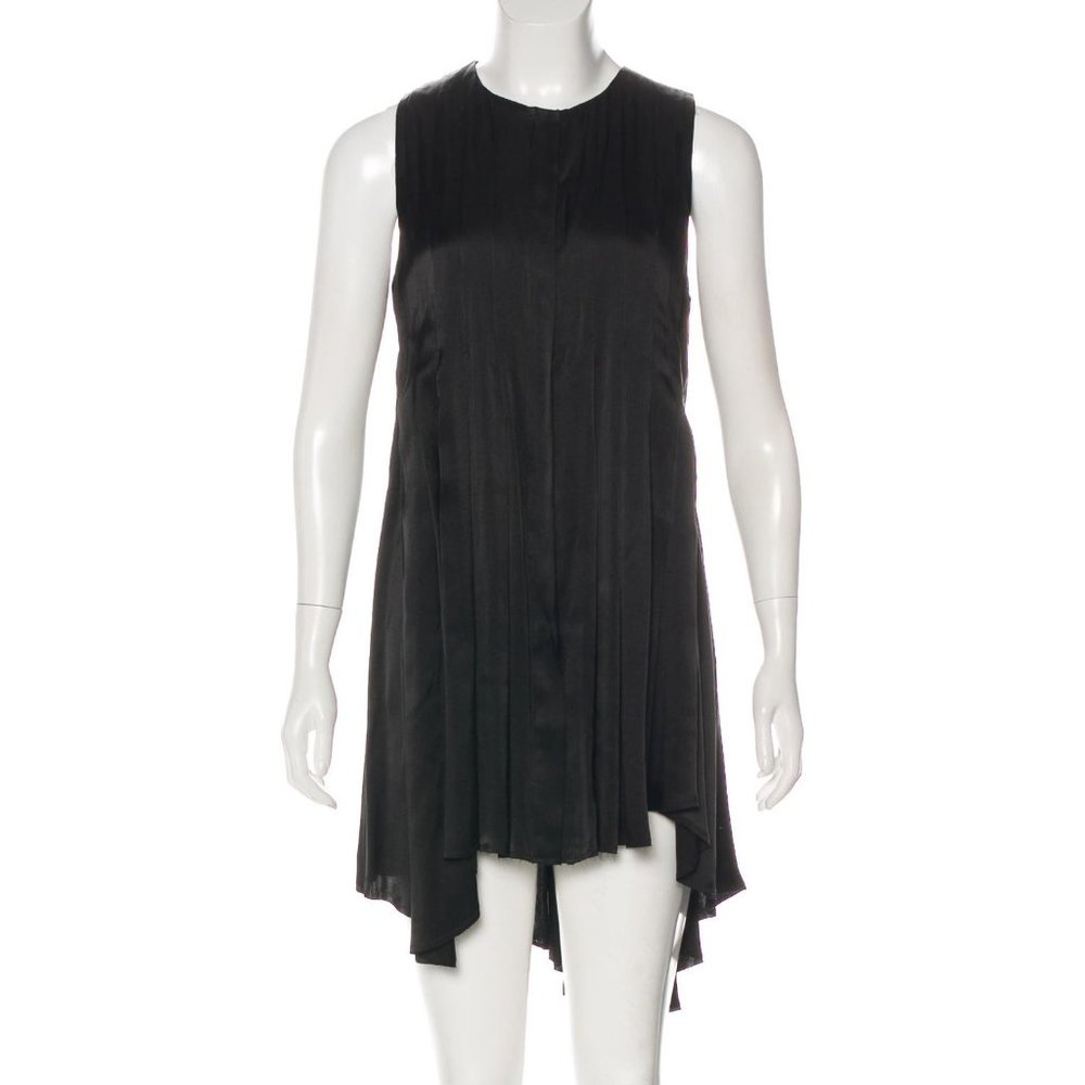 BALMAIN black Silk Mini Dress Size: M | US8, FR40